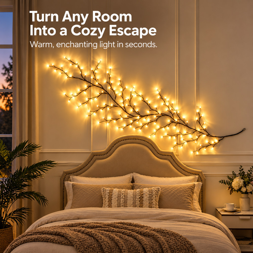 1.9m LED Vine Branch Light – Remote Controlled, 96 LEDs