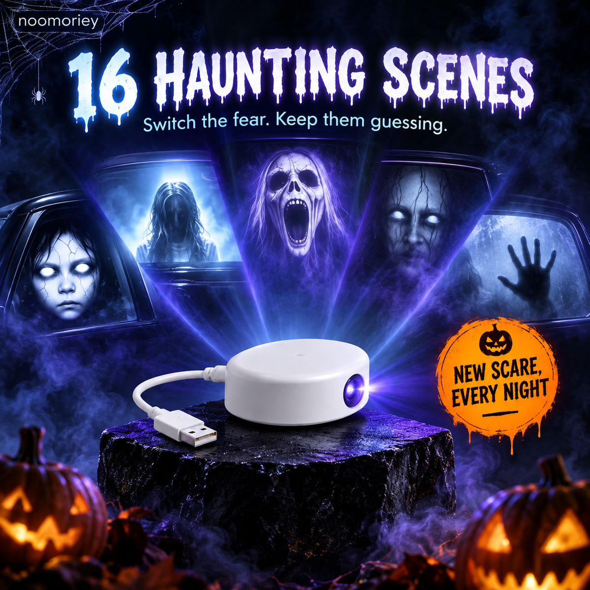 👻🎃 Halloween Ghost Window Projector – Spooky Effects for Home & Car ✨