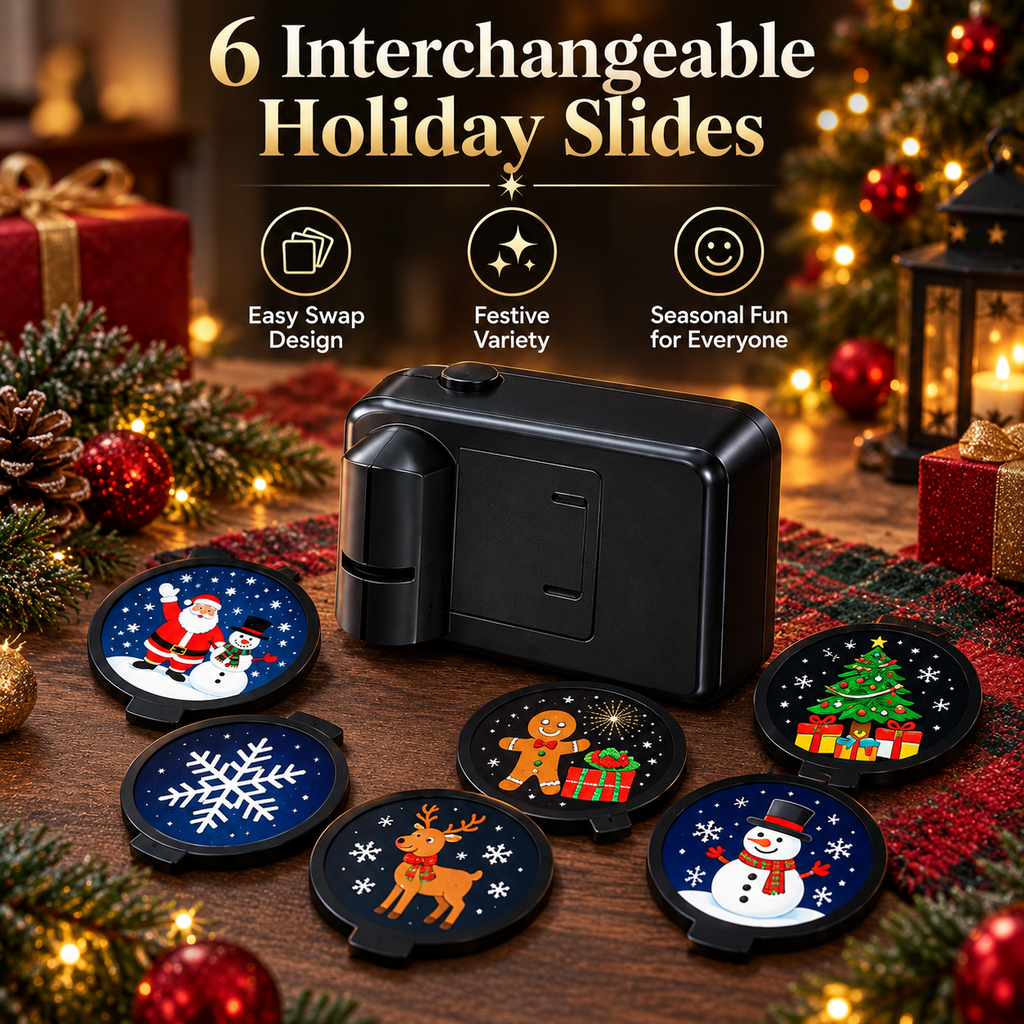 🎄Christmas Magic Car Door Projector🎅– 6 Festive Projection Slides✨