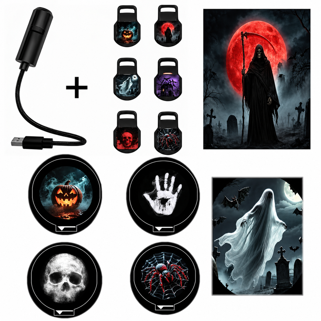 🎃👻 HD Halloween Scene Projector – 6 Spooky HD Projections, Pick Your Perfect Display ✨