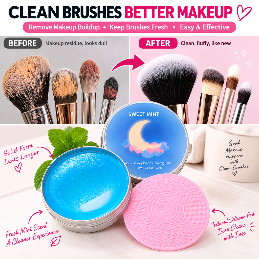 2Pack-Makeup Brush Cleansing Soap (with Silicone Cleaning Pad) — 3.52 oz / 100 g