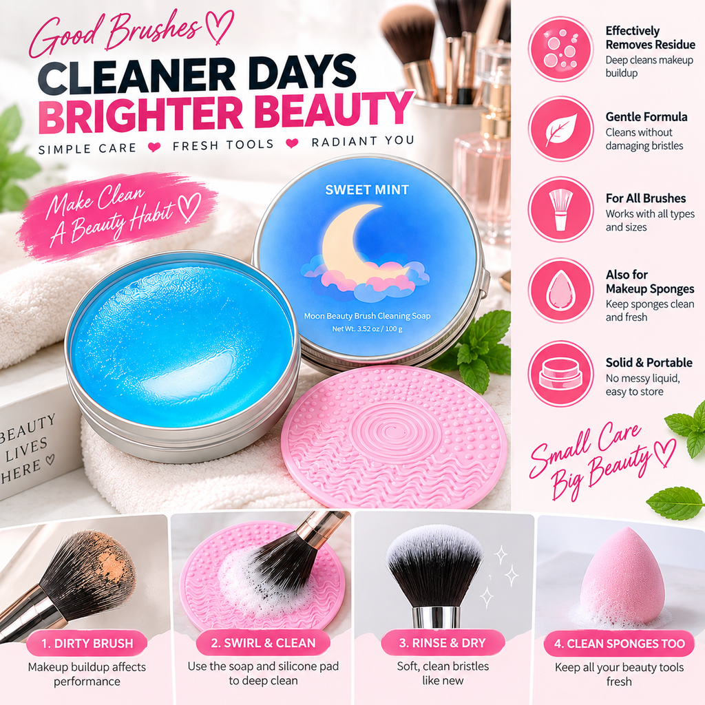 2Pack-Makeup Brush Cleansing Soap (with Silicone Cleaning Pad) — 3.52 oz / 100 g
