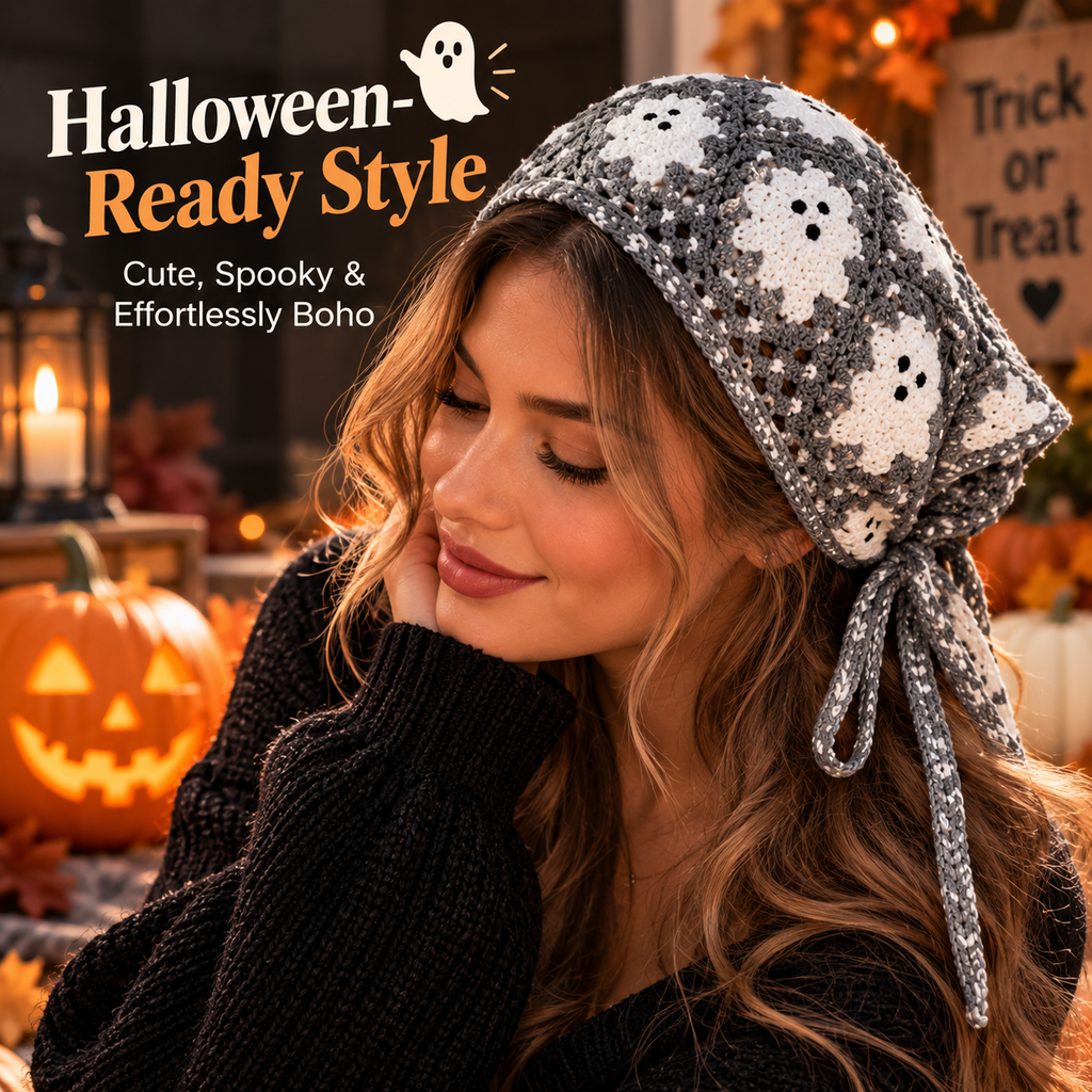 👻 Spooky Meets Boho – The Perfect Halloween Headscarf for Every Outfit 🎃✨