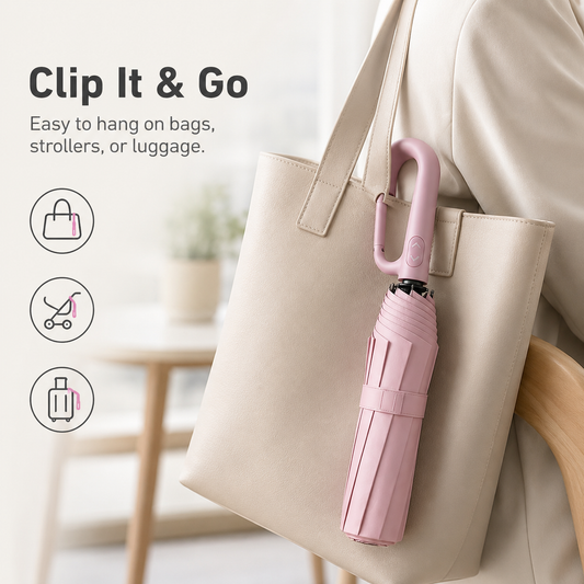 ☂️🌧️ Portable Automatic Folding Umbrella – Windproof & Waterproof with Loop Buckle 🌬️✨