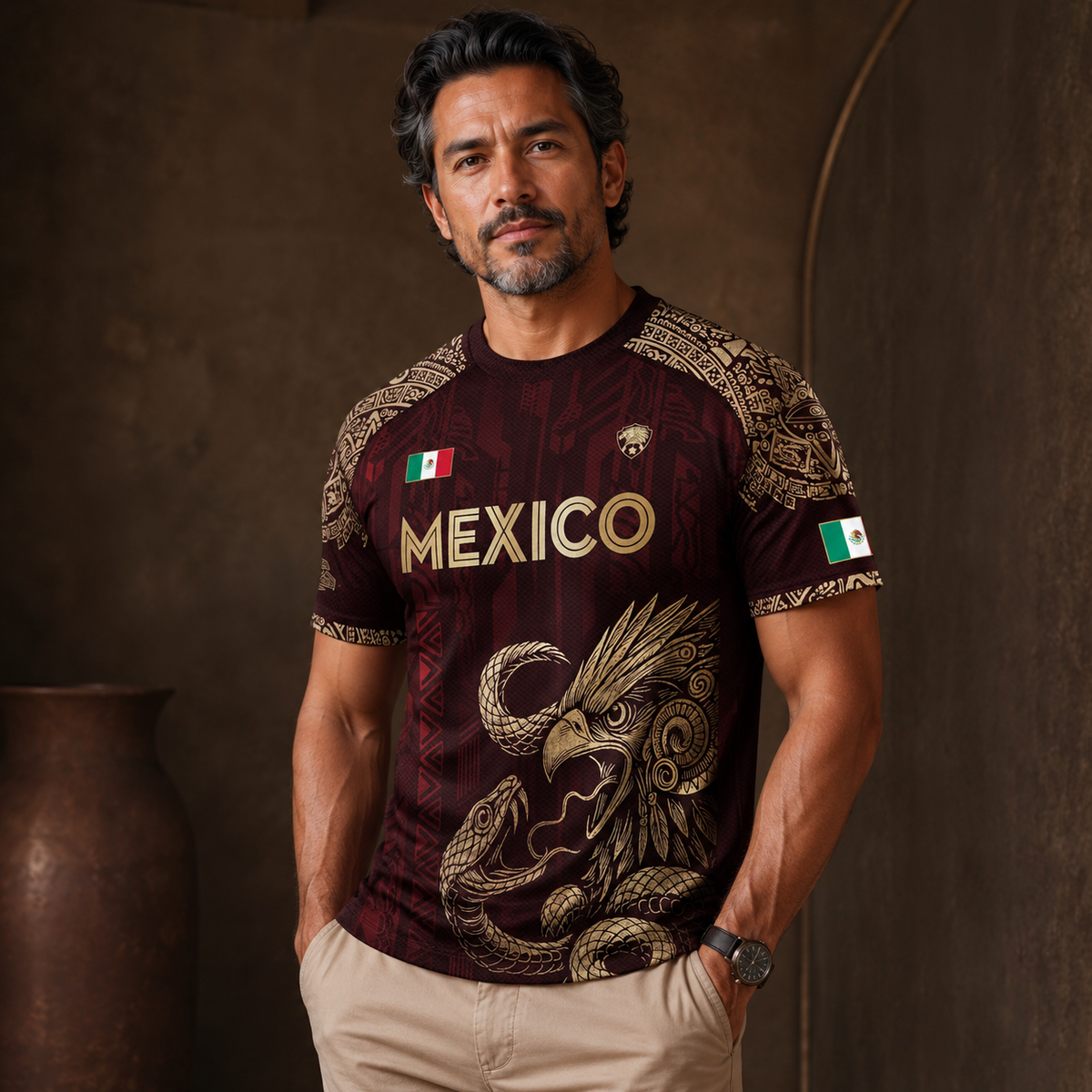 🦅 2026 Mexico Burgundy Sports T-Shirt
