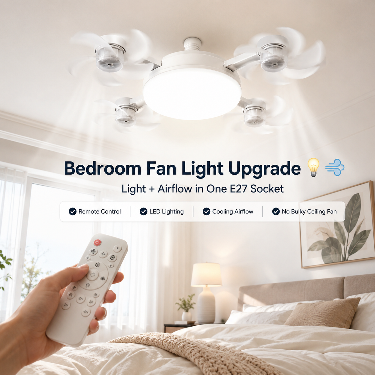 E27 Screw-In Ceiling Fan Light