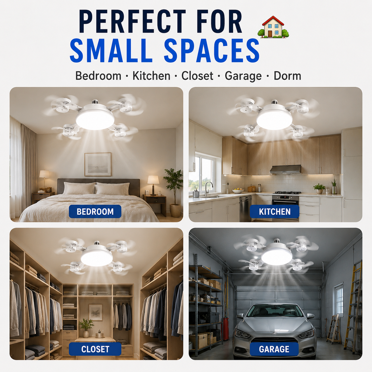 E27 Screw-In Ceiling Fan Light
