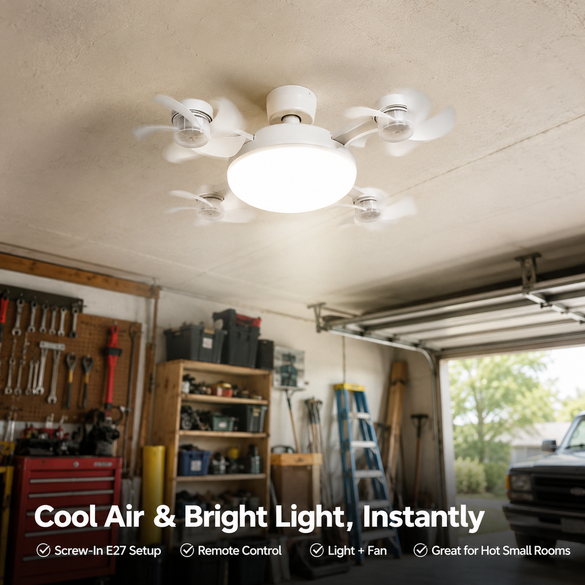 E27 Screw-In Ceiling Fan Light