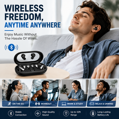 3‑in‑1 Multi‑Style Wireless Earbuds | Sleep‑Sport‑In‑Ear 3 Pairs Earphones