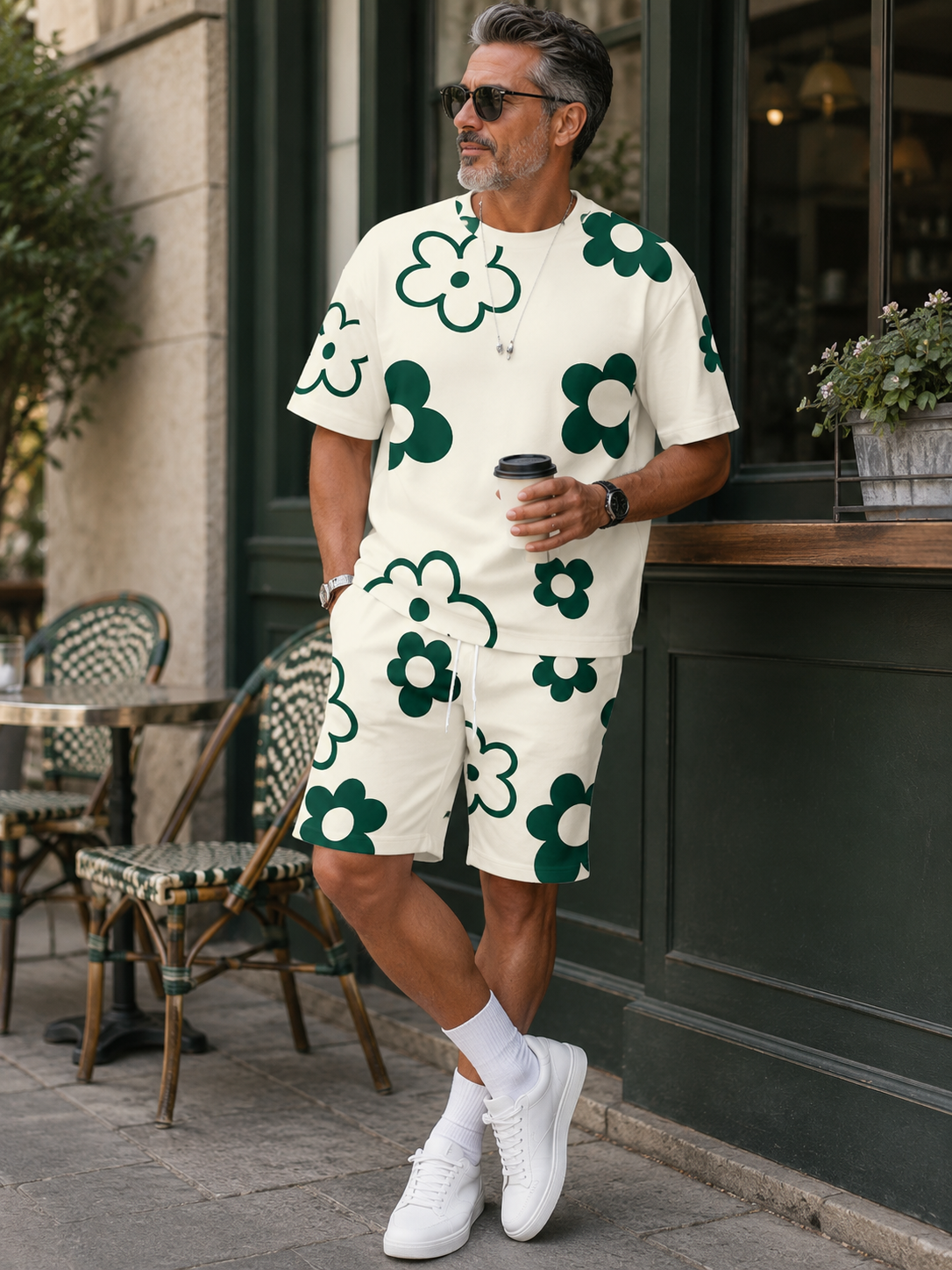 🌺 Men's Floral Print 2-Piece Summer Set