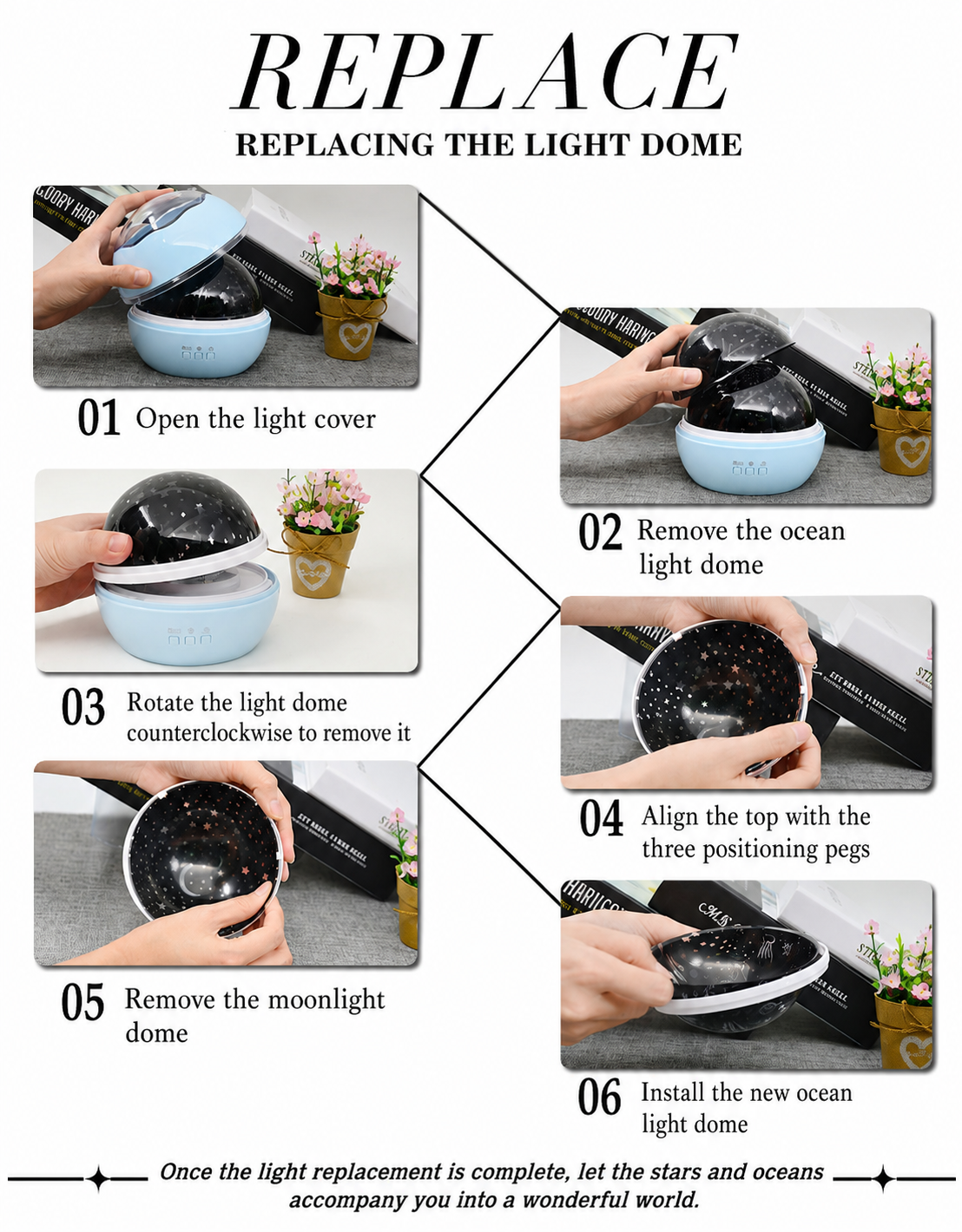 360° Rotating Star Projector Night Light – USB Galaxy Projection Lamp for Kids & Bedroom Decor