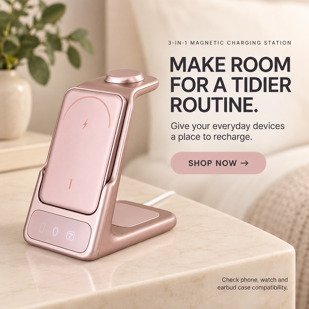 ⚡🧲 3-in-1 Magnetic Charging Station with Detachable Phone Charging Module 📱✨