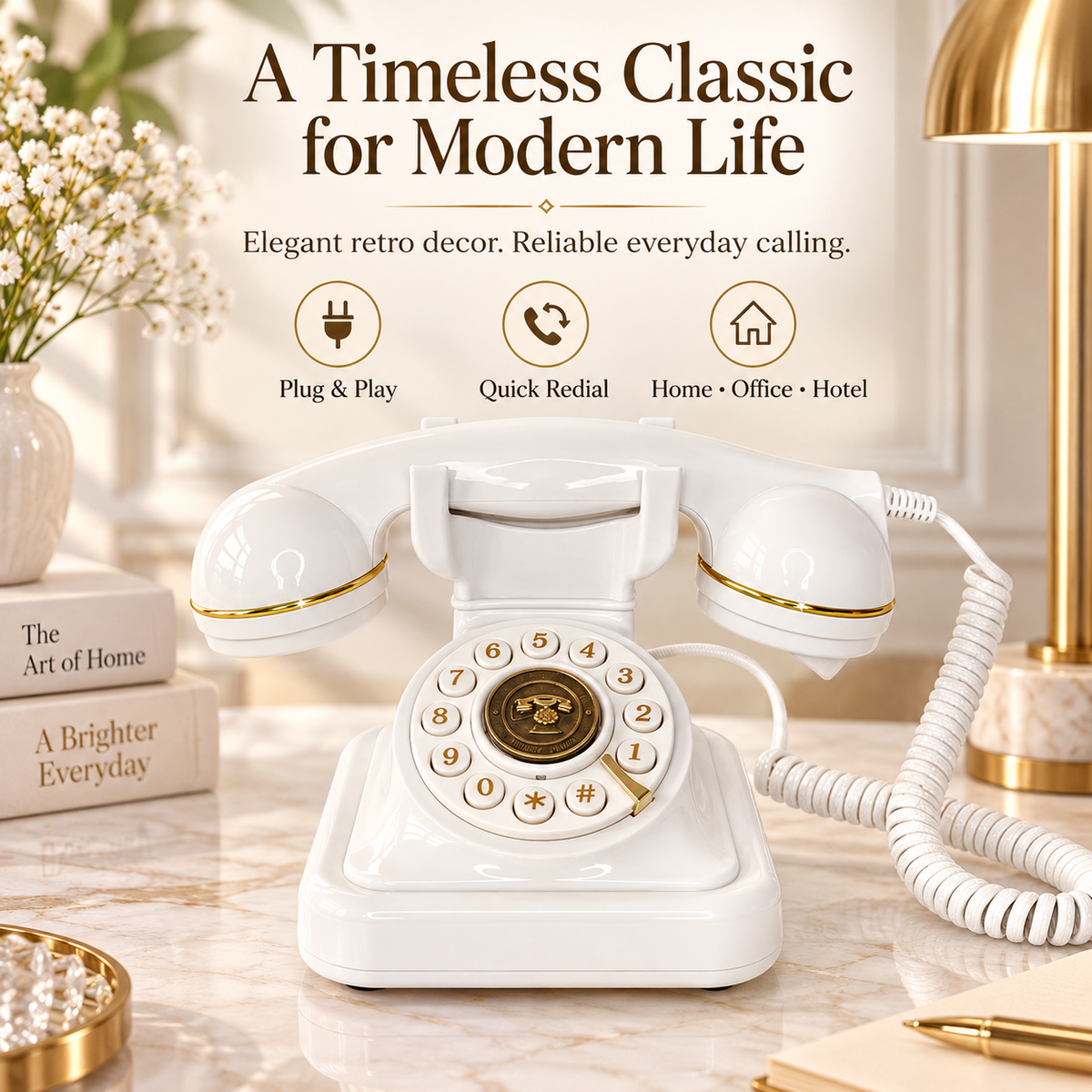 ☎️ Vintage Pink Corded Landline Phone – Retro Home Décor 🌸