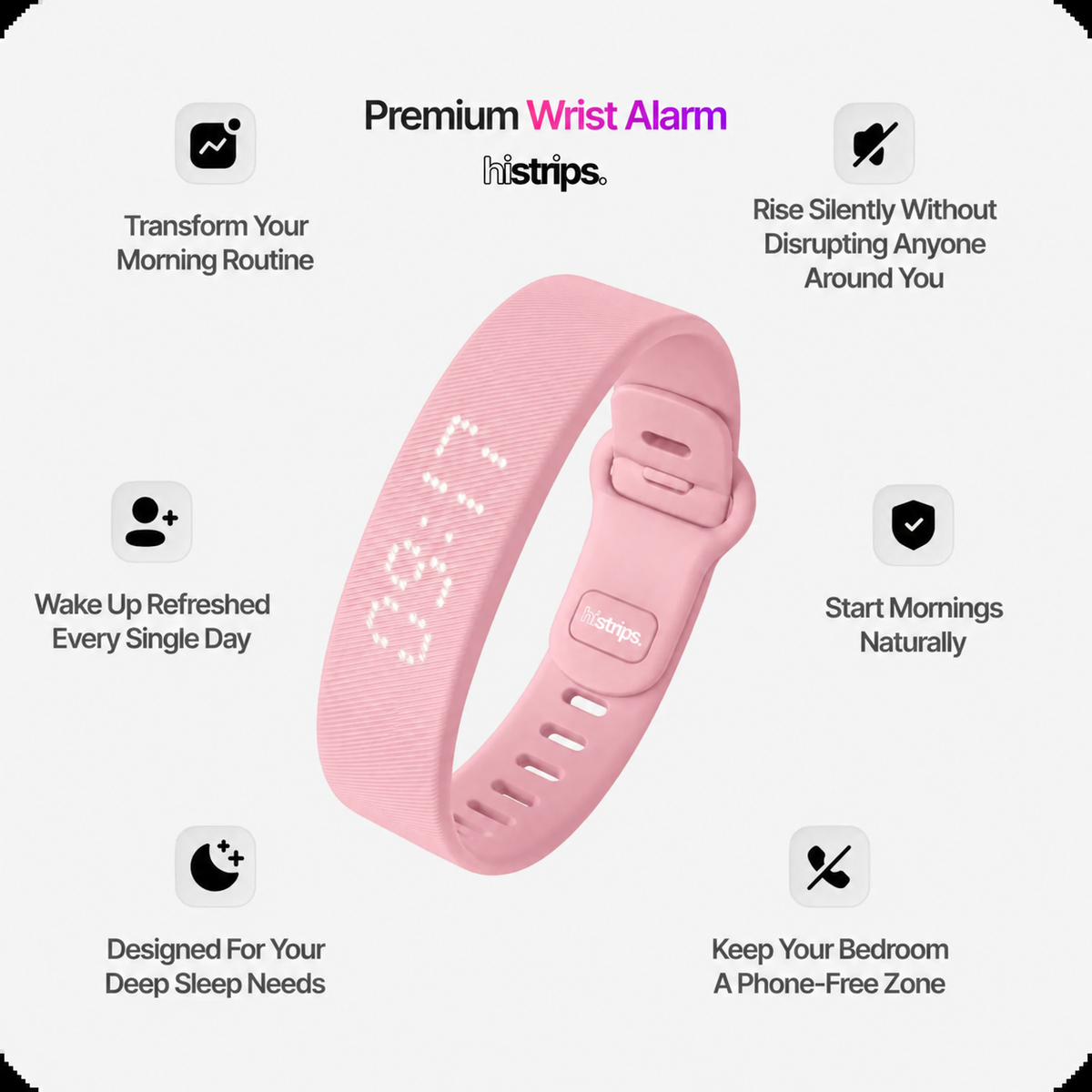 ⏰🤫 Silent Vibration Alarm Clock – Wrist-Worn Wake-Up Device for Heavy Sleepers 🔋