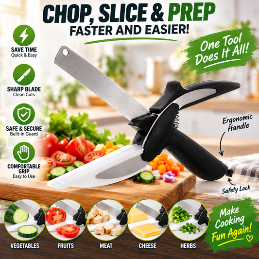 🔪✨2-in-1 Kitchen Scissors with Cutting Board ✂️🥬 | Stainless Steel 🔪✨
