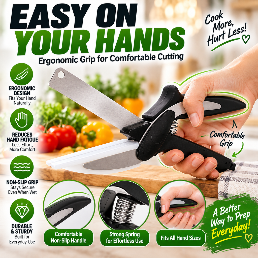 🔪✨2-in-1 Kitchen Scissors with Cutting Board ✂️🥬 | Stainless Steel 🔪✨
