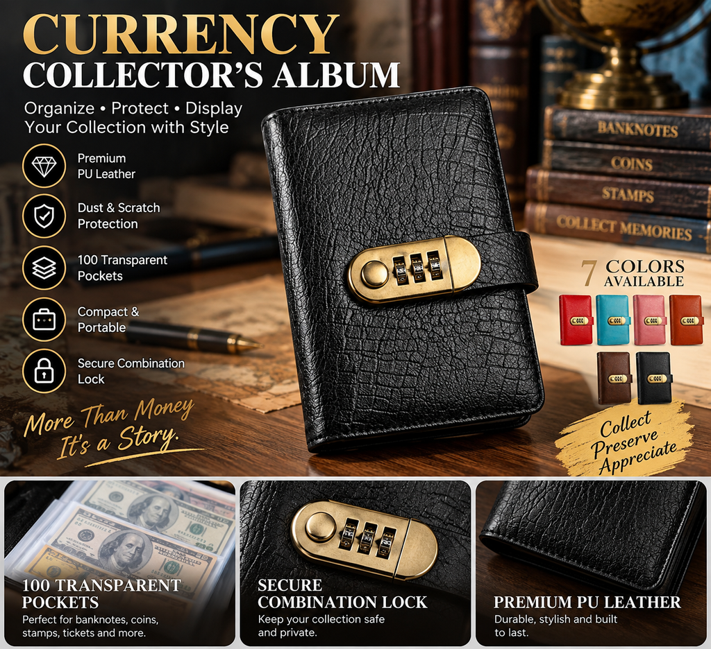 🔒100 Transparent Pocket Currency Collectors Album