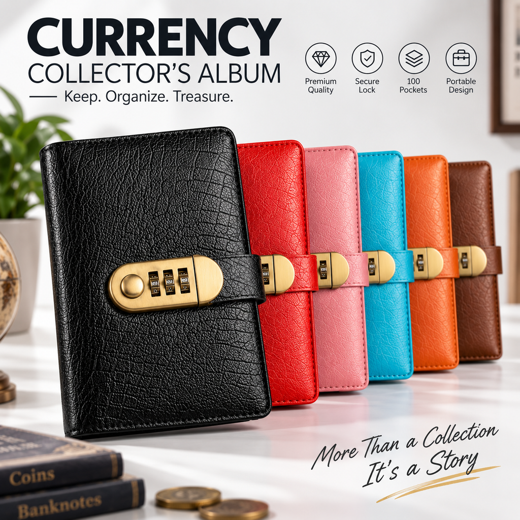 🔒100 Transparent Pocket Currency Collectors Album