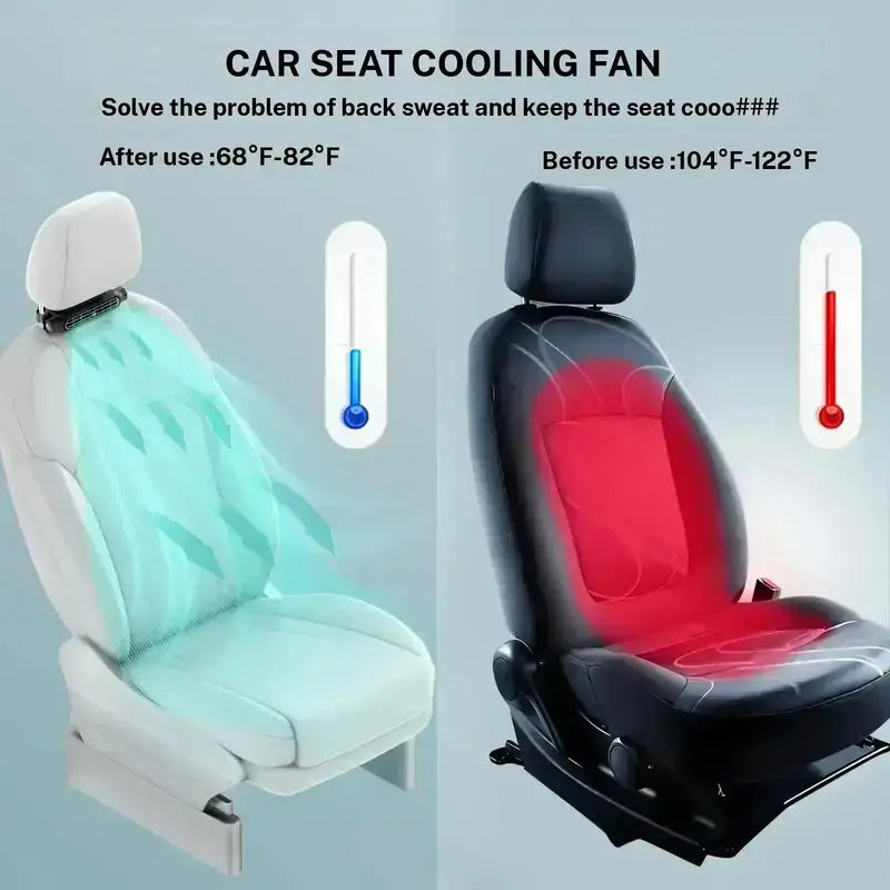 🚗 3000mAh Rechargeable Cordless Car Seat Cooling Fan with 3-Speeds