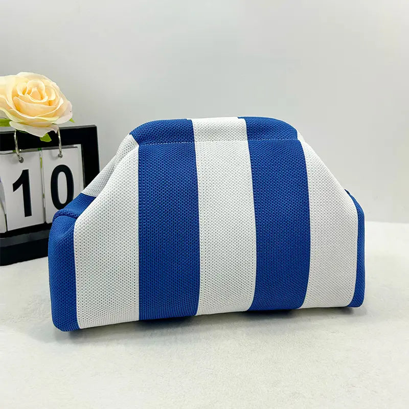 Women's Striped  Cloud Handbag, Clip-Top Crossbody Bag, Lightweight Foldable for Daily Use, Party, Travel, Gift Idea