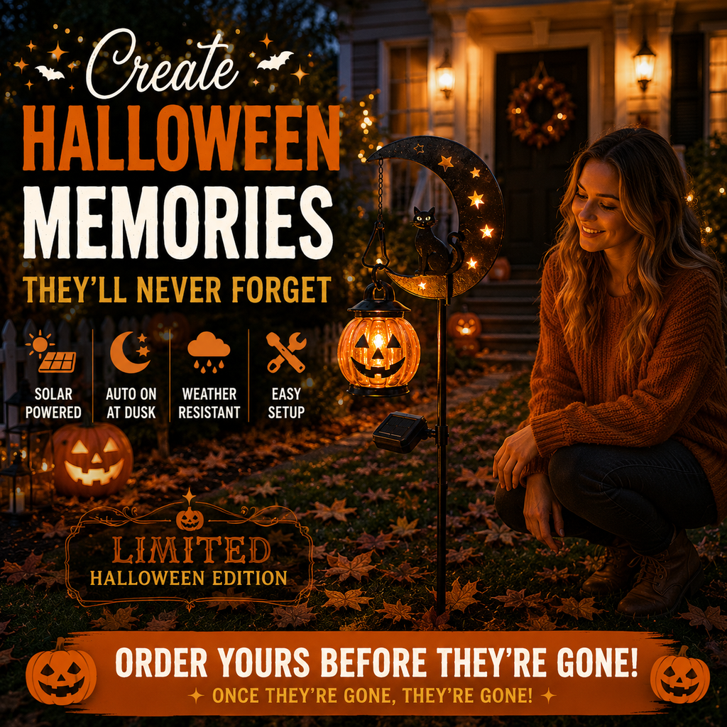 Halloween Early Bird Sale | 49% OFF Pumpkin Moon Garden Stake Light2