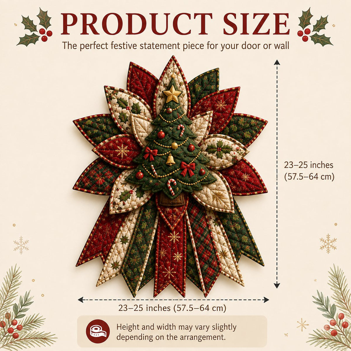 🎄 Festive Quilted Christmas Door Hanging DIY Sewing Kit