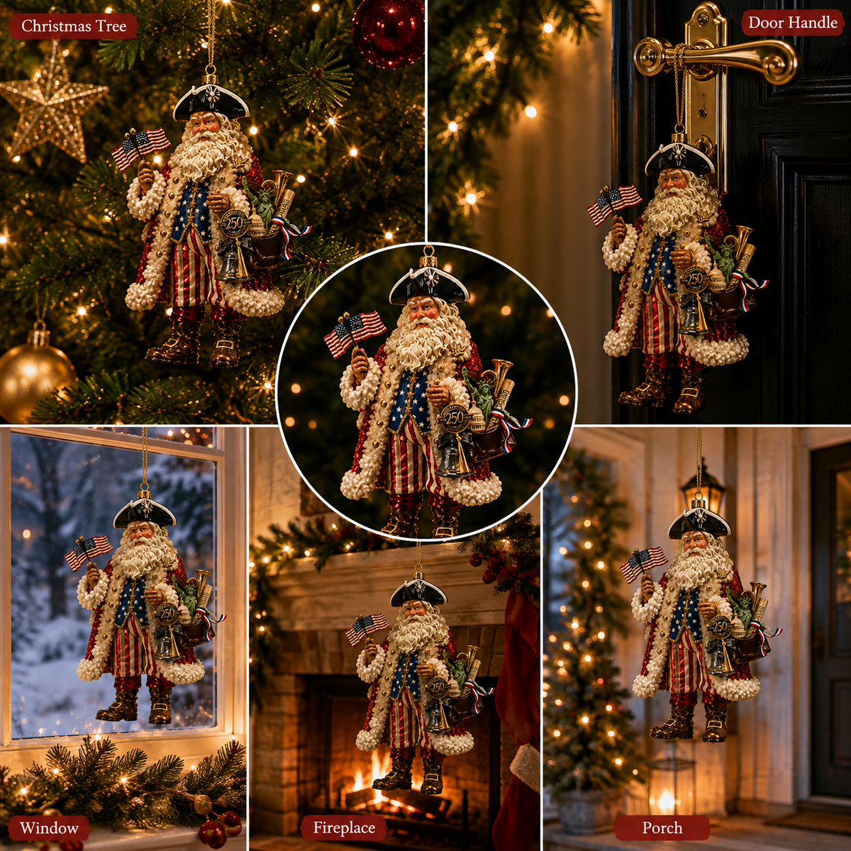 250th Anniversary Santa Claus Christmas Tree Ornament