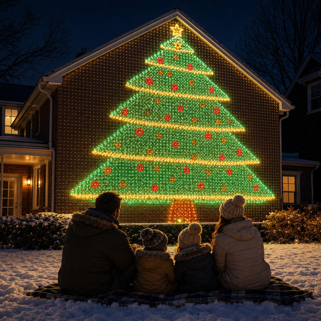 🎄Christmas LED House Net & Smart Outdoor Wall Curtain Light🎅
