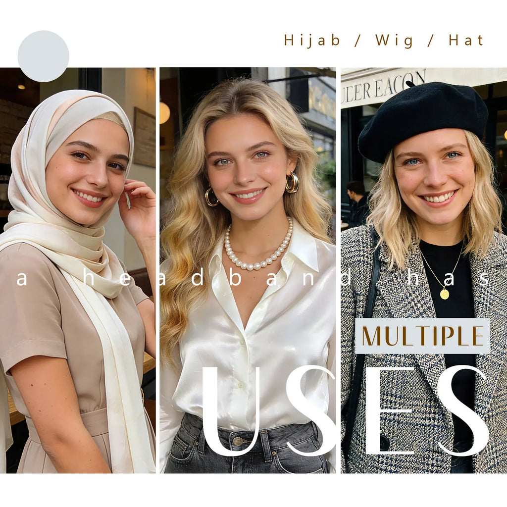 Non-slip adjustable velvet headband for wigs and headscarves – wig grip band (2-pack)