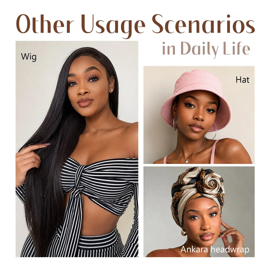 Non-slip adjustable velvet headband for wigs and headscarves – wig grip band (2-pack)