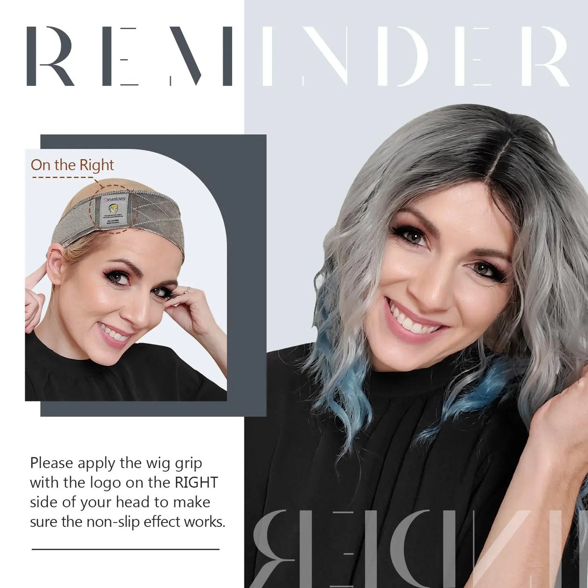 Non-slip adjustable velvet headband for wigs and headscarves – wig grip band (2-pack)