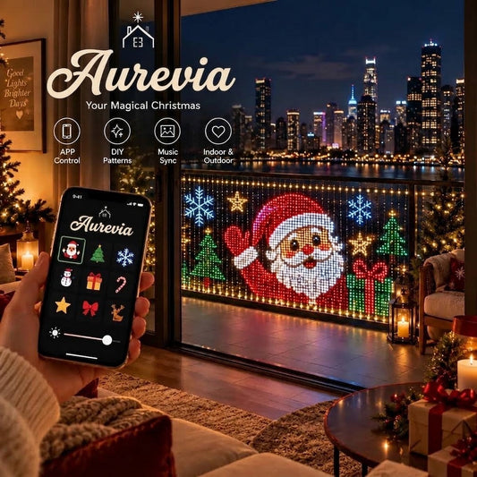 🎄💯Smart Animated Curtain Lights – App-Controlled RGB Balcony & Window Display