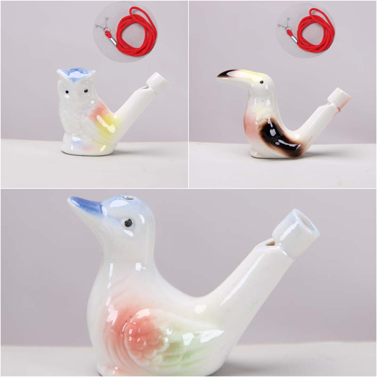 Ceramic Water Bird Whistles – Colorful Handcrafted Bird Call Toys for Kids & Adults (3PCS Set)