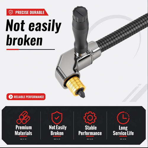 90-Degree Right-Angle Drill Attachment—Rotary Corner Drilling Adapter for Tight Spaces