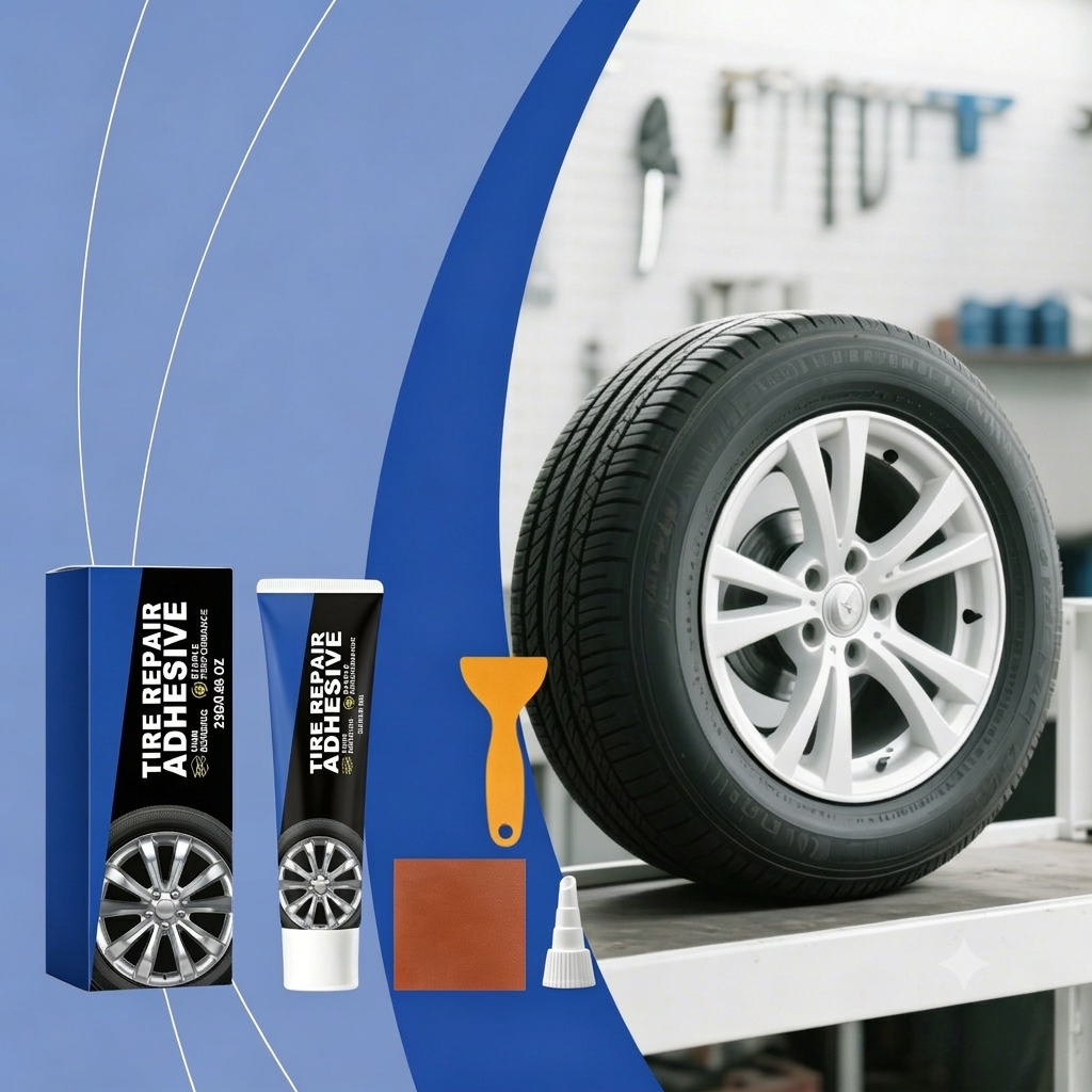 60ml Weather-Resistant, Waterproof, Flexible Tire Repair Adhesive – Includes Free Repair Tool