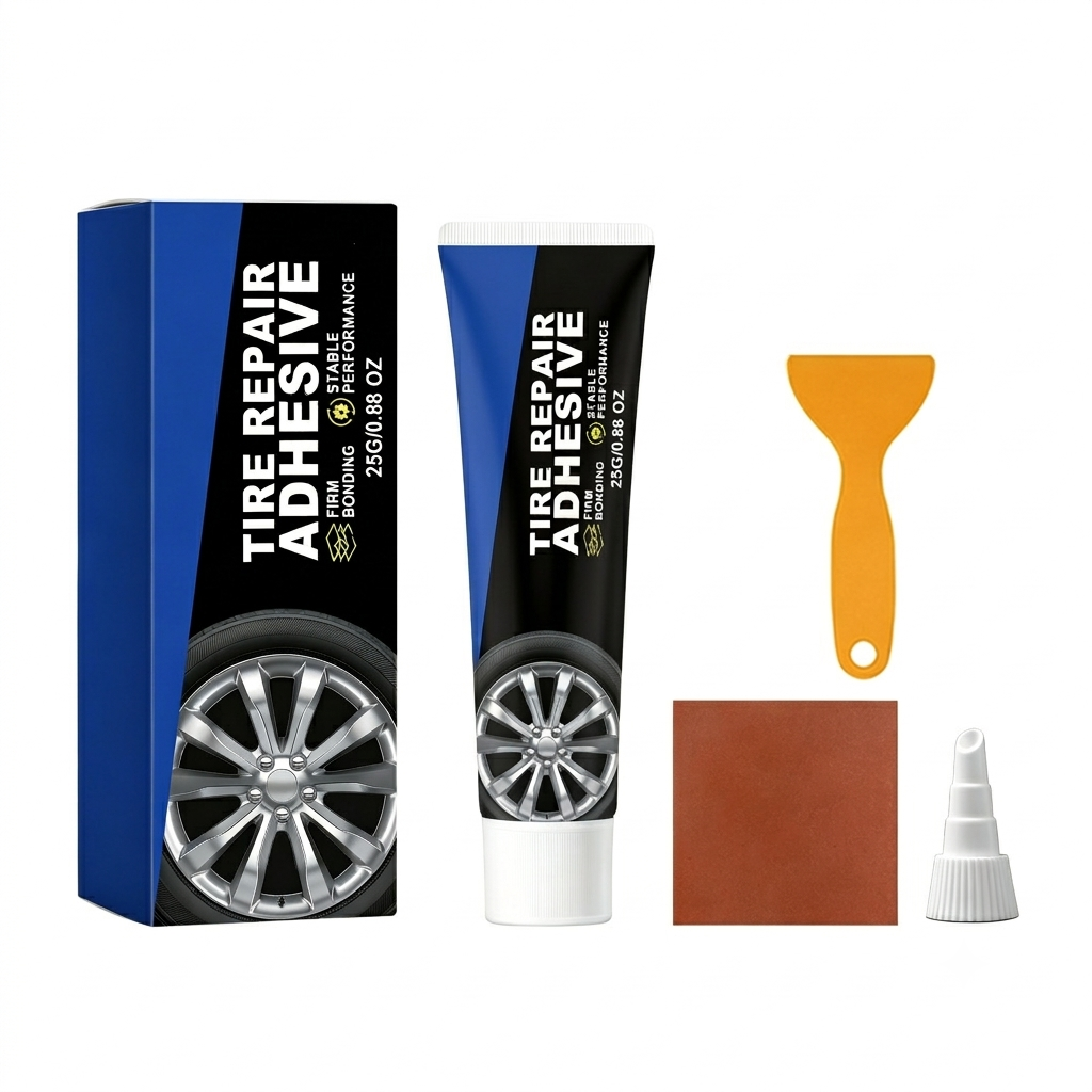60ml Weather-Resistant, Waterproof, Flexible Tire Repair Adhesive – Includes Free Repair Tool