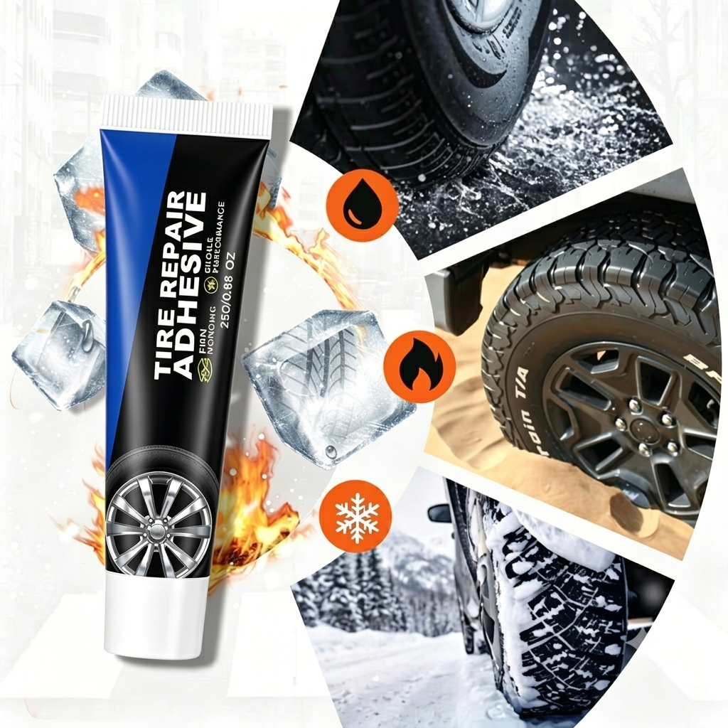 60ml Weather-Resistant, Waterproof, Flexible Tire Repair Adhesive – Includes Free Repair Tool
