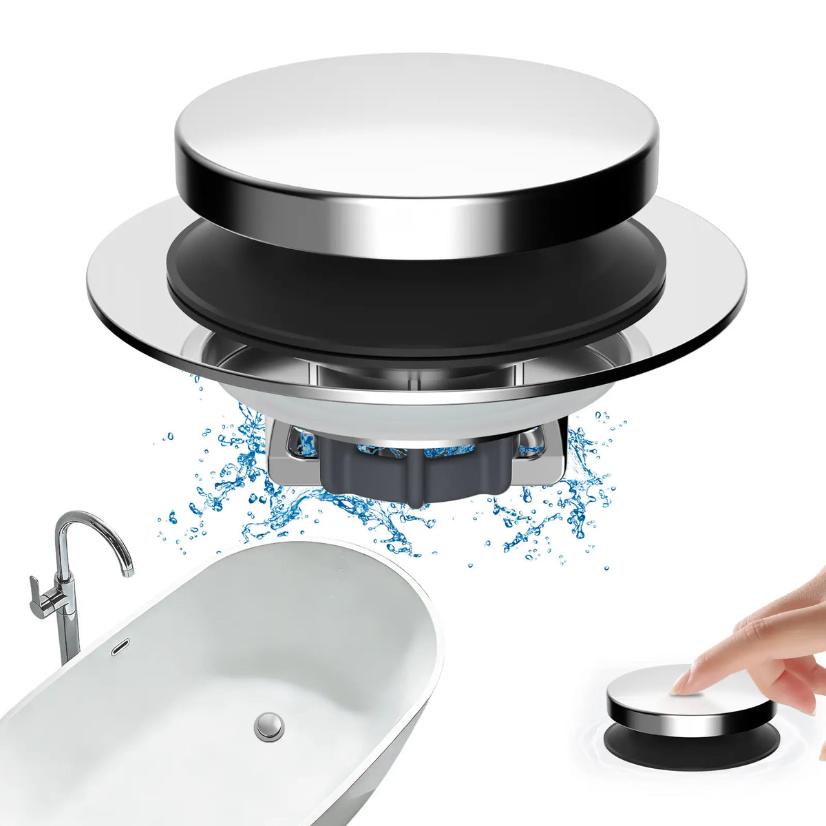 🛁✨ Hibbent Anti-Clog Bathtub Drain Stopper with Hair Catcher – Universal Bathroom Strainer Plug 🚿