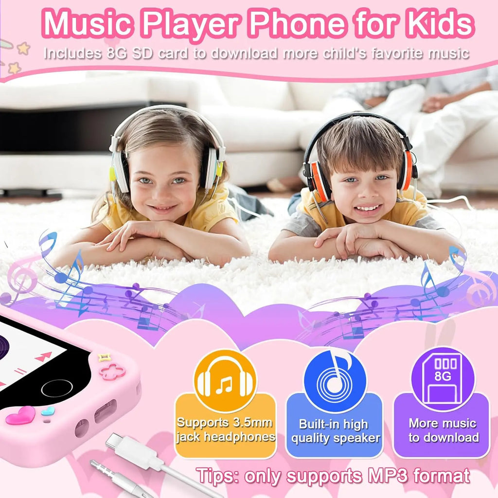 📱📸 Smartphones for children, featuring an HD touchscreen, dual cameras, and built-in MP3 player and games. 🎵🎮