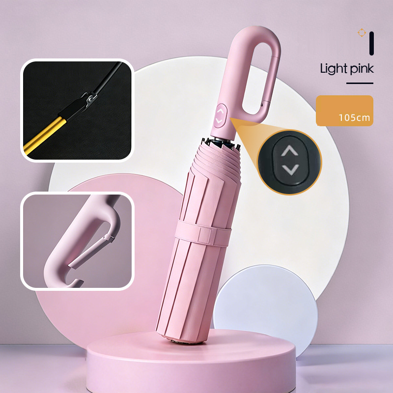 ☂️🌧️ Portable Automatic Folding Umbrella – Windproof & Waterproof with Loop Buckle 🌬️✨