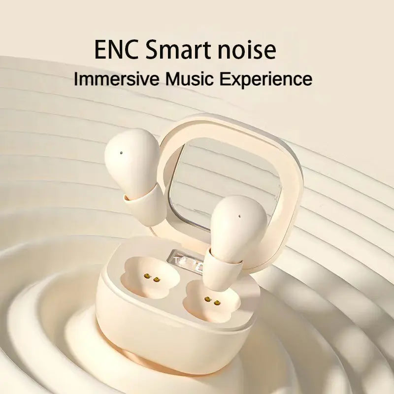 Ultra-small, invisible wireless in-ear headphones—lightweight silicone material (weighing only 0.08 oz), noise cancellation support, 25-hour battery life.