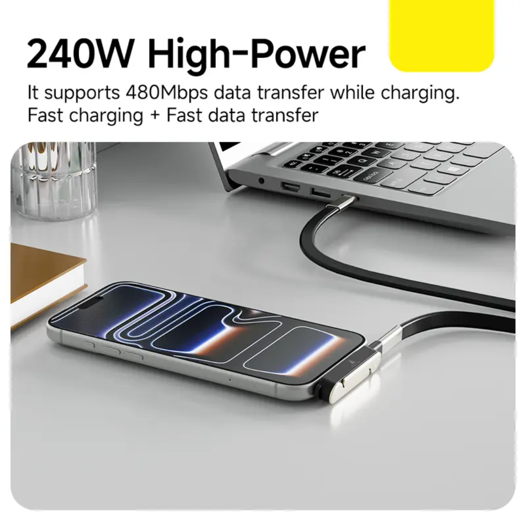 24ow SuperCharge Durable 2-in-1 Cable Charger Detachable USB-C Power
