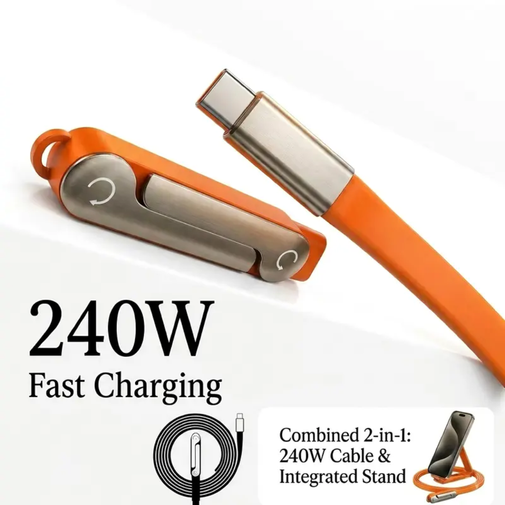 ⚡🔌 Type-C Fast Charging Cable with Detachable Stand 📱✨