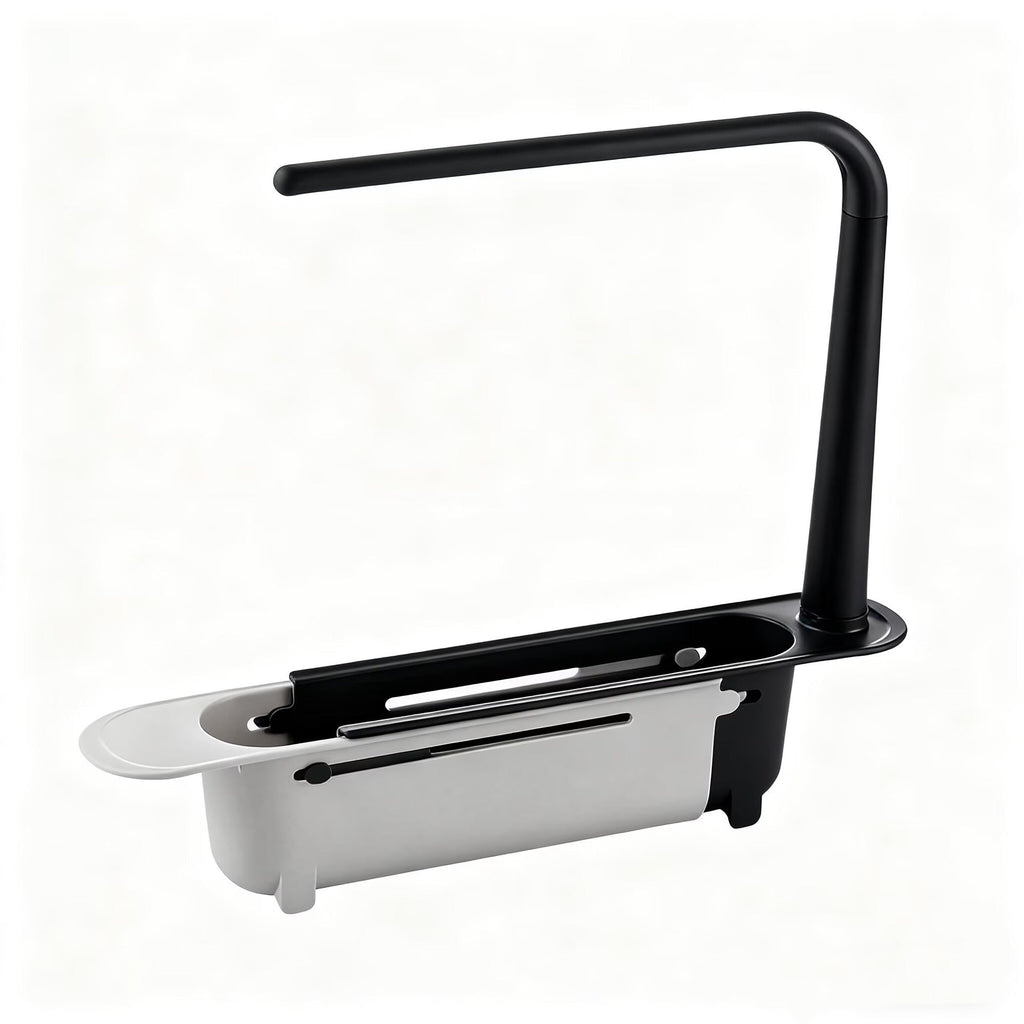 🧽 2-in-1 Telescopic Sink Organizer Rack – Expandable Sponge, Soap & Cloth Holder 🌿