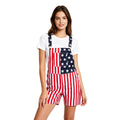 4th of July American Flag Overalls – Patriotic Stretch Denim Romper for Men & Women