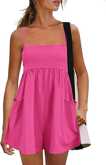 Cotton Strappy Pocket Romper