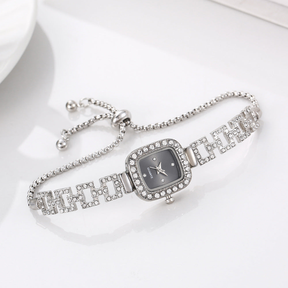 Women's Square Rhinestone Watch – Elegant Quartz Wristwatch with Adjustable Strap & Sparkling Crystal Accents