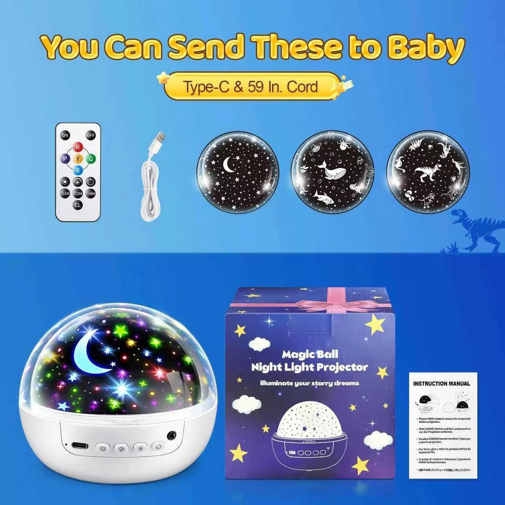 360° Rotating Star Projector Night Light – USB Galaxy Projection Lamp for Kids & Bedroom Decor