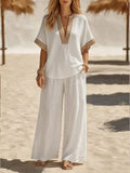 🔥Casual Linen And Cotton Two-piece Set