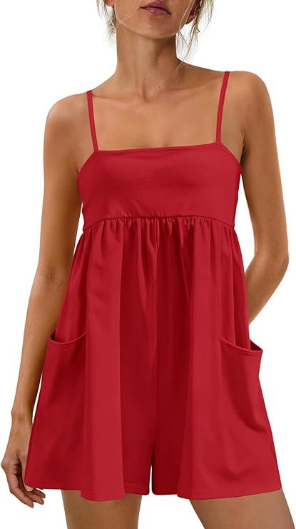 Cotton Strappy Pocket Romper